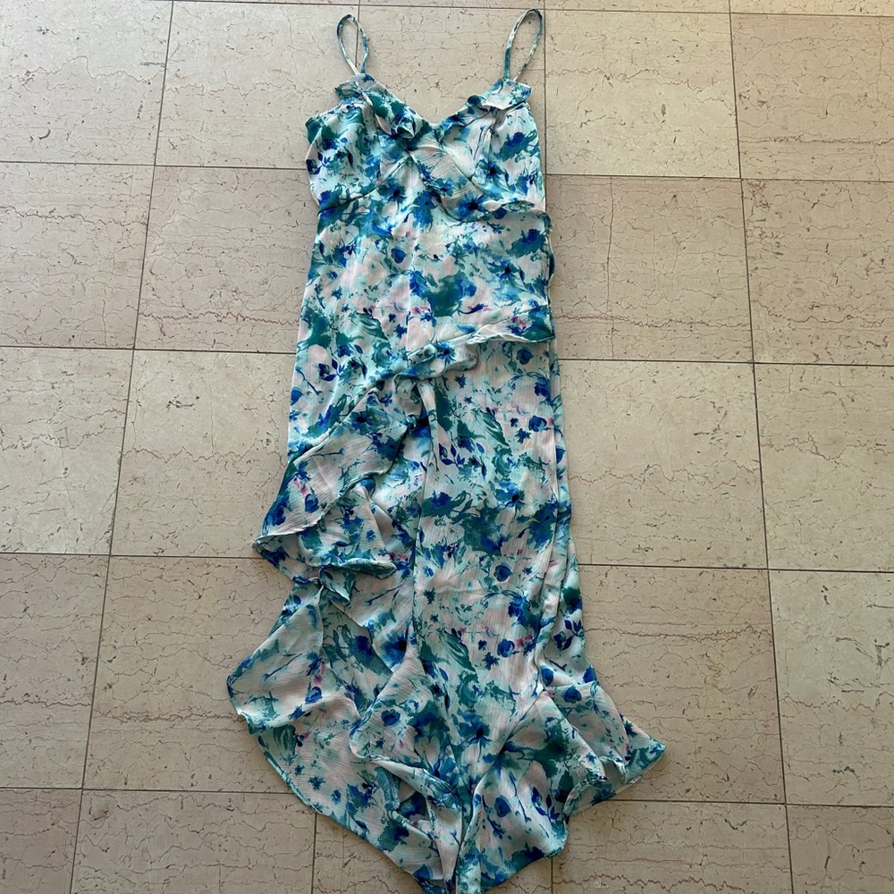 Japna Floral Ruffle Maxi Dress